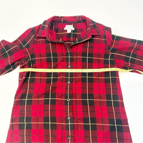 L.L. Bean Red Flannel Button Down Shirt Size S - Picture 3 of 12